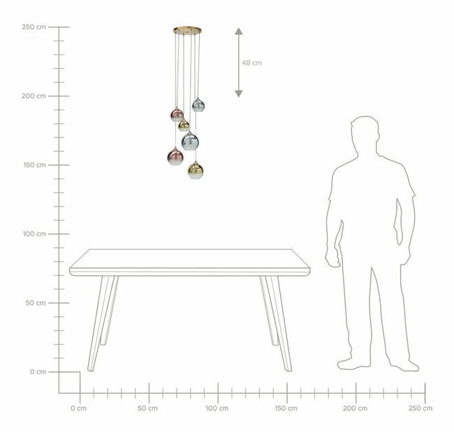 Závesné svietidlo Tourmaline (viacfarebná) 
