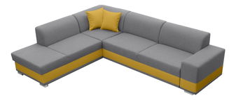 Kutna garnitura- Darcia (svijetlosiva + žuta) (L)