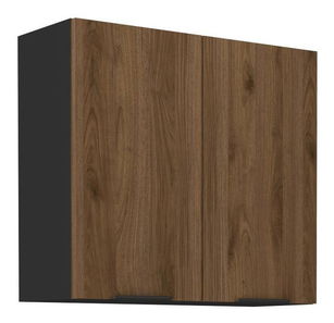 Dulap superior de bucătărie Monzesa 80 G 72 2F (nuc okapi + negru) 