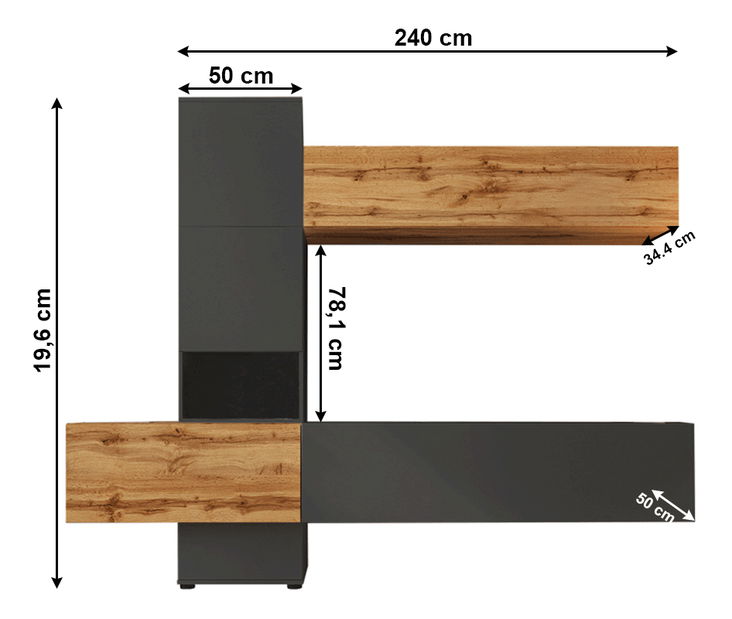Mobilier living Bastor (maro + stejar wotan)