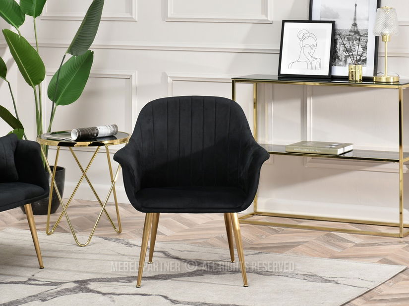 Fotelja Osmol F (crna + zlatna)