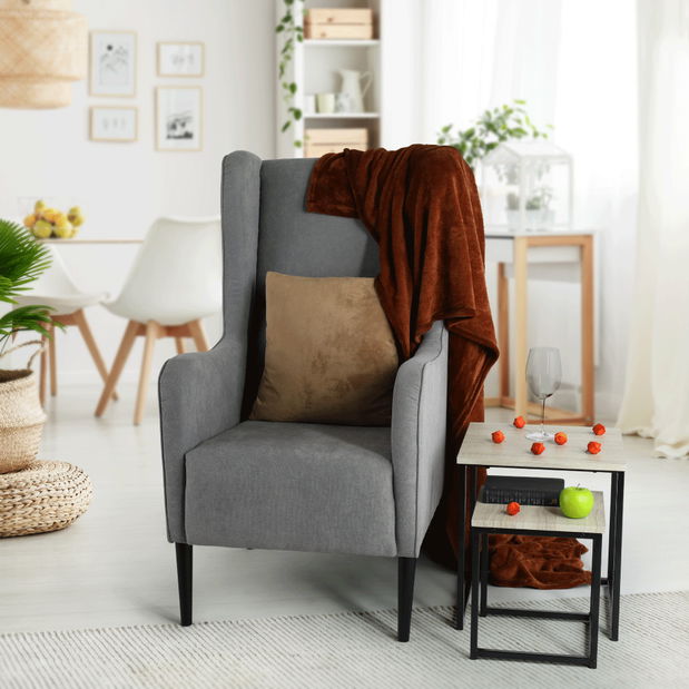 Kreslo ušiak Brius (sivá)