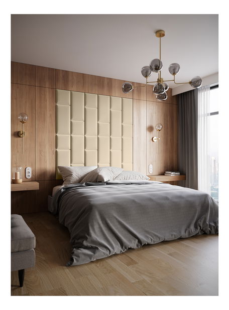 Kárpitozott panel 24 db. Quadra 180x180 cm (bézs)