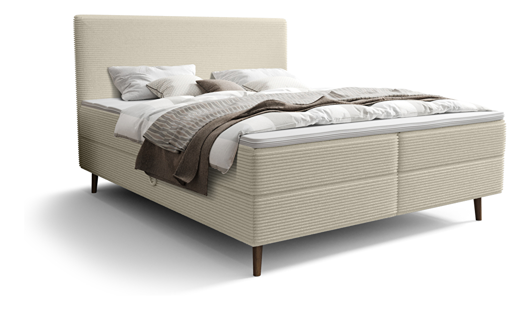 Bračni krevet 180 cm Napoli Comfort (krem) (s podnicom, s prostorom za odlaganje)