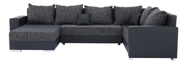 Rohová sedačka U Sergio (čierna + tmavošedá) (P)