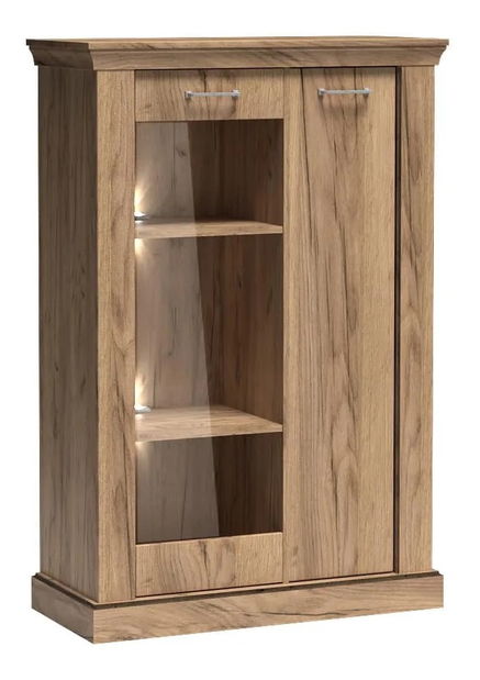 Vitrină Atena 12 (cu iluminat LED) (craft auriu)