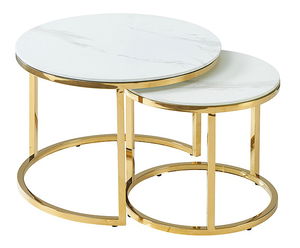 Masă de cafea May (Marmură + Auriu)