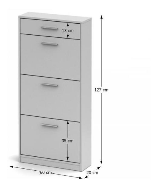 Ormarić za obuću (ormarić za cipele) Notrea 311 (bijela) 