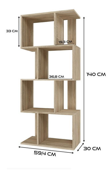 Regál Fragil 1 (szonoma tölgy)