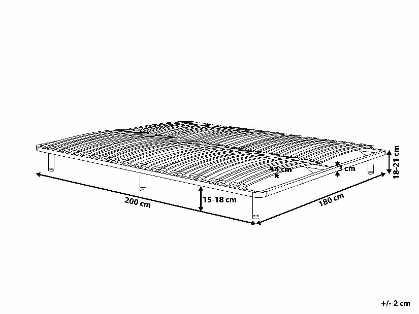 Podnica od lamela 200x180 cm Basel (crna)