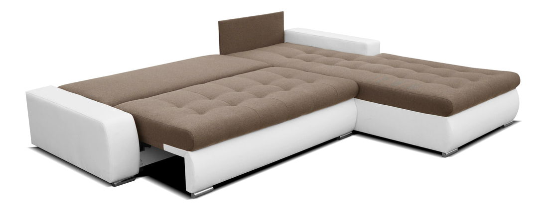 Rohová sedačka Nemisa (hnedá + biela) (P)