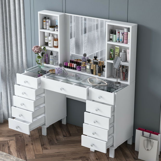 Toaletný stolík Beja (biela)