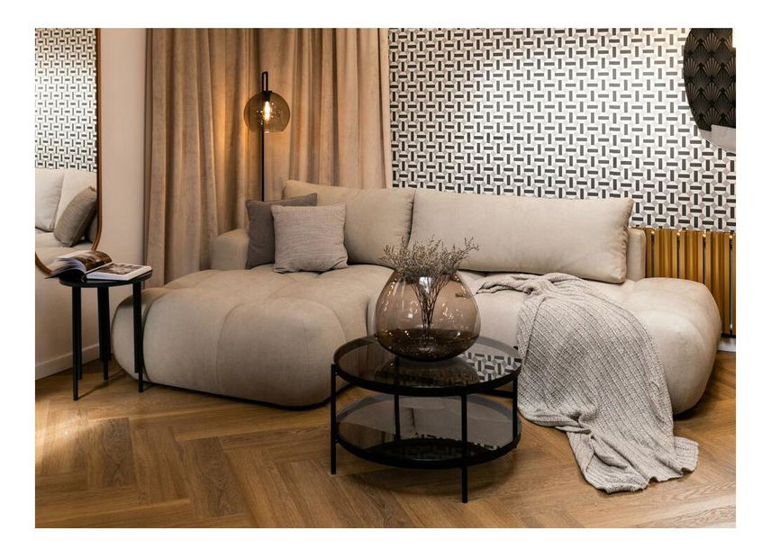 Sarokkanapé Ombre (B) (bézs + fekete) 