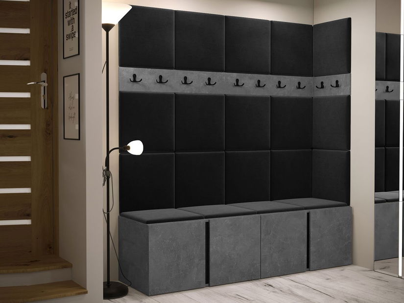 Mobilier hol Tovenaz II (stejar artisan + negru)