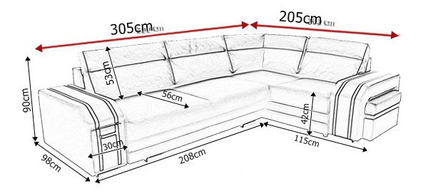 Rohová sedačka Antelope (sivá) (P)