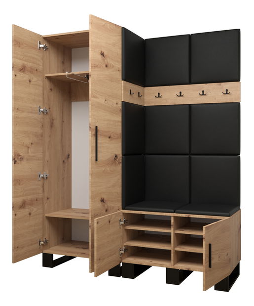 Set mobilier pentru hol Amanda 2 (Stejar artisan + Albastru)