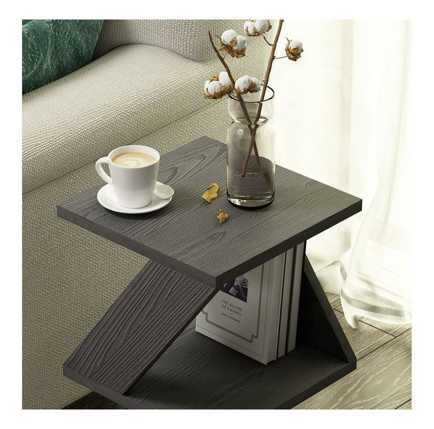 Pomoćni stolić Albena (crna + drvo)