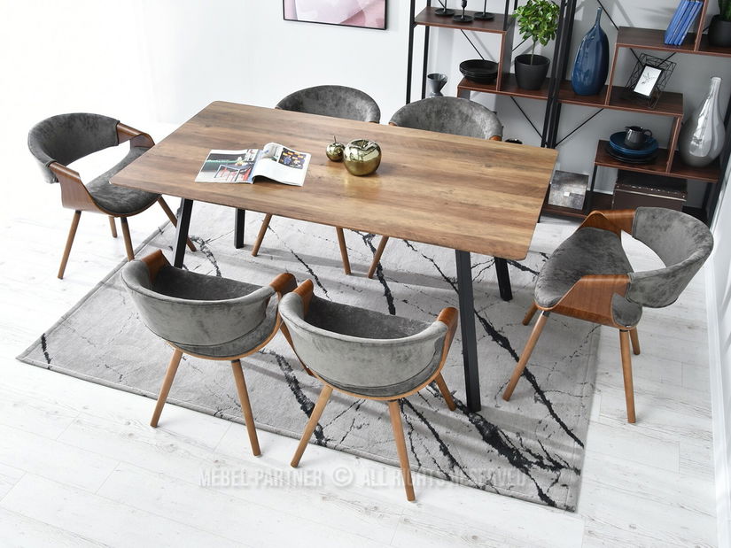 Stolička Bjorn K (sivá + orech)