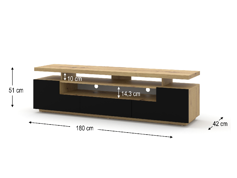 TV stolík/skrinka Evina (LED)