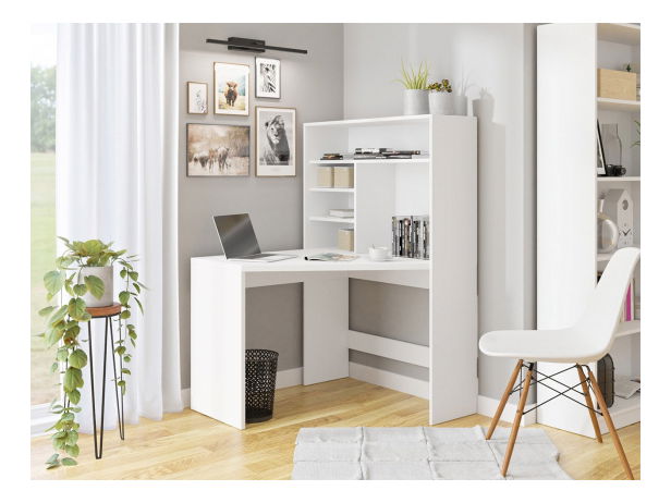 Rohový pc stolík Hatteria (biela) *bazár