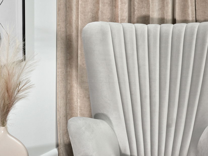 Dizajnerska fotelja Lanzaris (siva + zlatna)