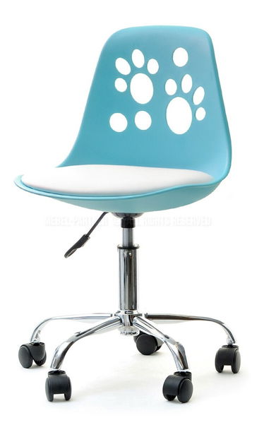 Detská stolička Footy (modrobiela + chrómová)