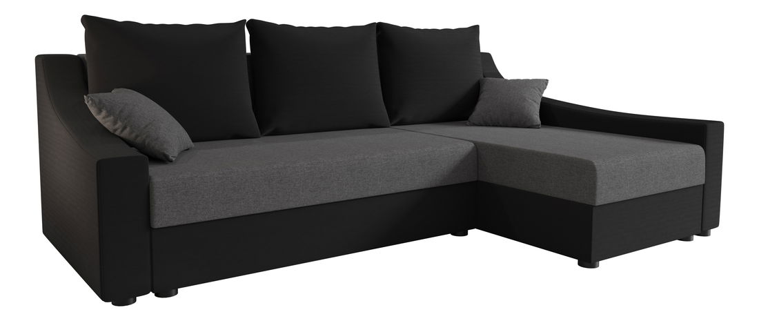 Sarok ülőgarnitúra Opal L (fekete + szürke) (J)