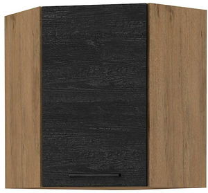 Horná rohová kuchynská skrinka Virion 60x60 GN 72 1F 45 (korpus: dub lancelot + front: tmavé drevo + dub lancelot)