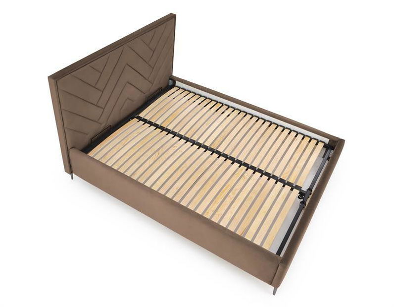 Manželská posteľ 160 cm Mondelo 160 (bez čela postele) (s úložným priestorom) (s roštom) (béžová)