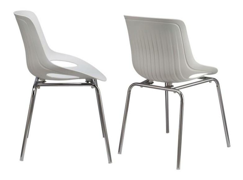 Jedálenská stolička Edlin (biela + chróm)