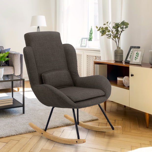 Relaxačné hojdacie kreslo Harper (hnedá) *bazár