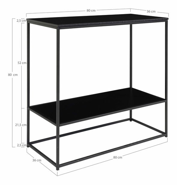 Konzolový stolík Vistalia 8 (čierna)