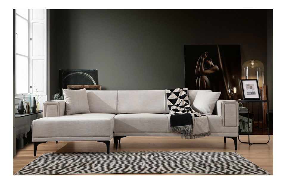 Colțar Horazotta (S) (ecru + negru)