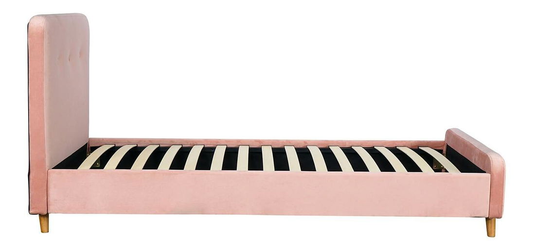 Pat de o persoană 90 cm Molecular (roz) (cu somieră)