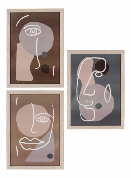 Set 3 ks obrazov Mavandria 1 (prírodná)