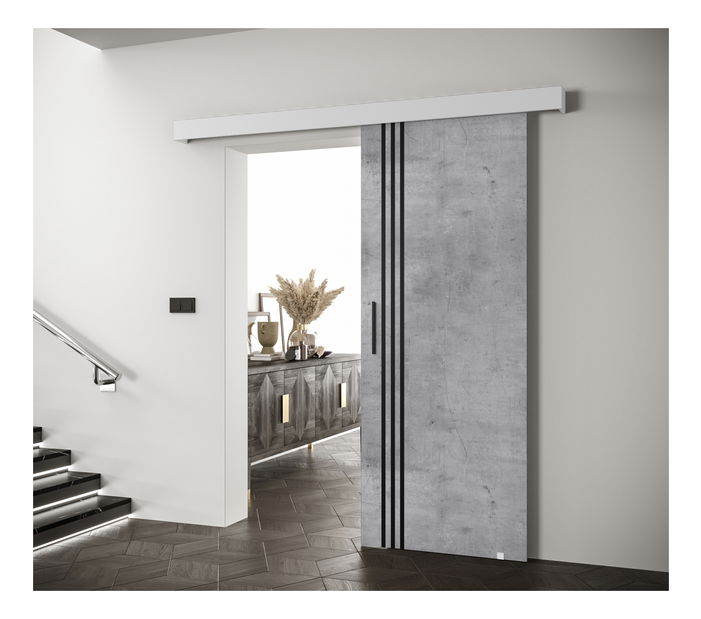 Klizna vrata 90 cm Sharlene VI (beton + bijela mat + crna)