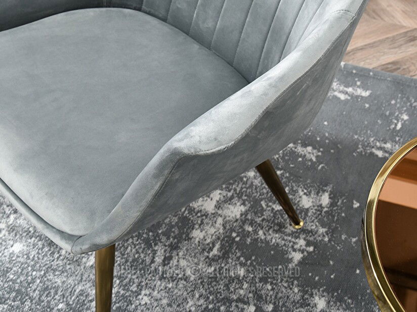 Fotel Osmol F (szürke + arany)