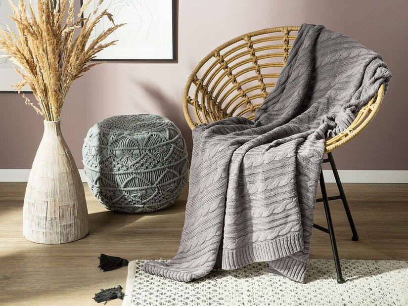 Pătură 180x110 cm ANAMIS (textil) (gri)