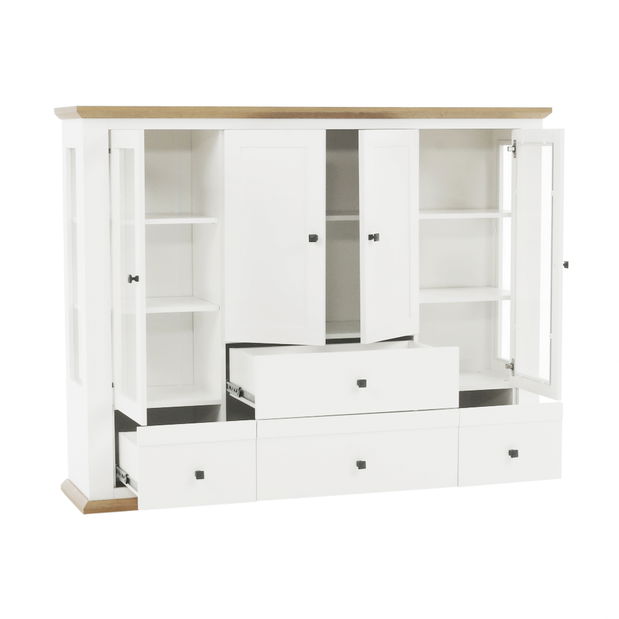 Vitrină Leoras MZ6 (alb + stejar grand)