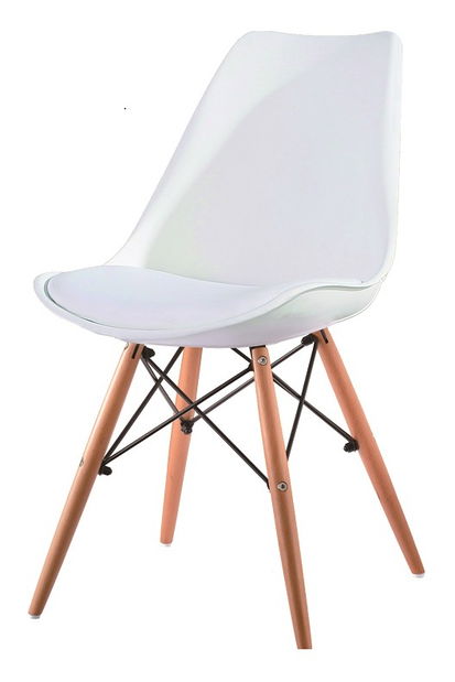 Jedálenská stolička Kemal (biela + buk)