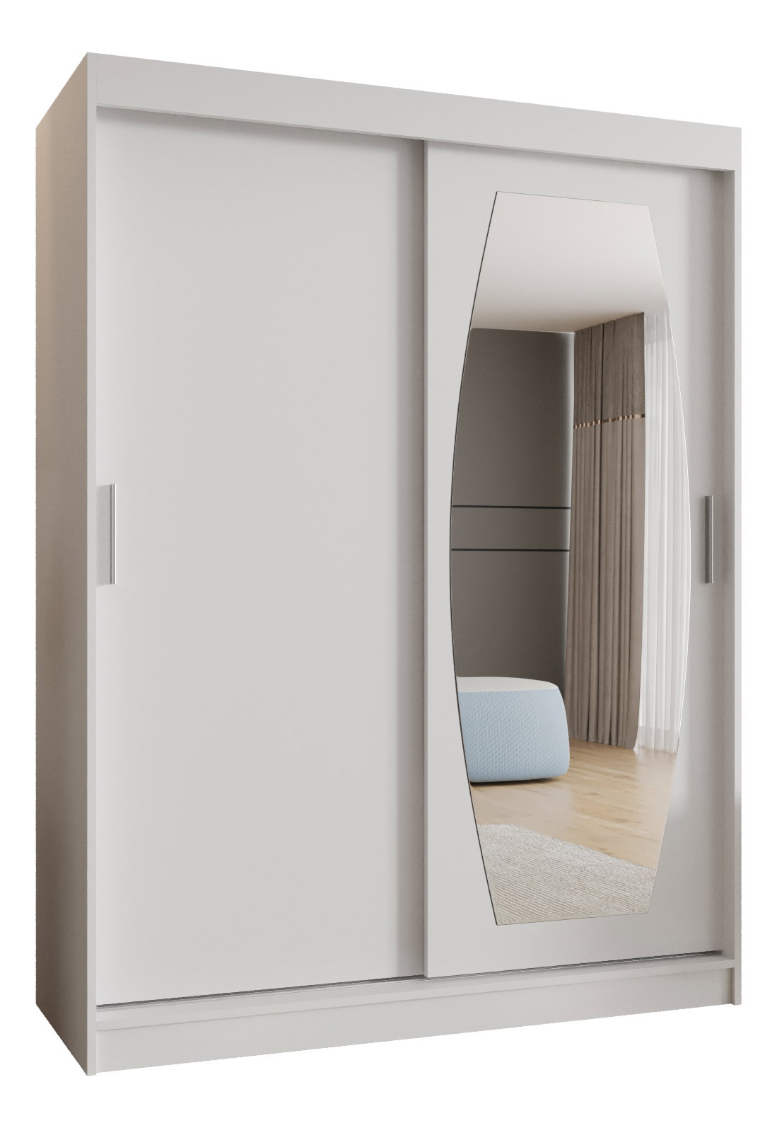 Šatníková skriňa 150 cm Rosaria (biela)