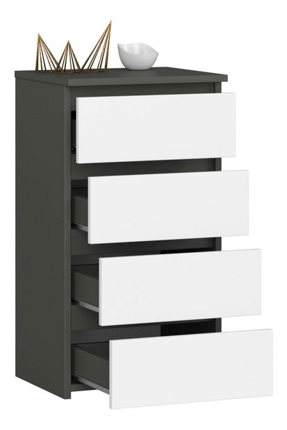 Comodă Cipriano II (grafit gri + alb)