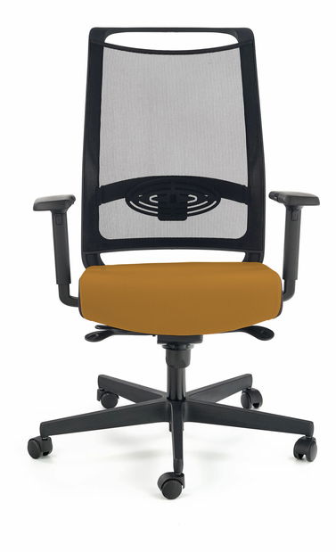 Kancelárska stolička Galatta (čierna + horčicová)