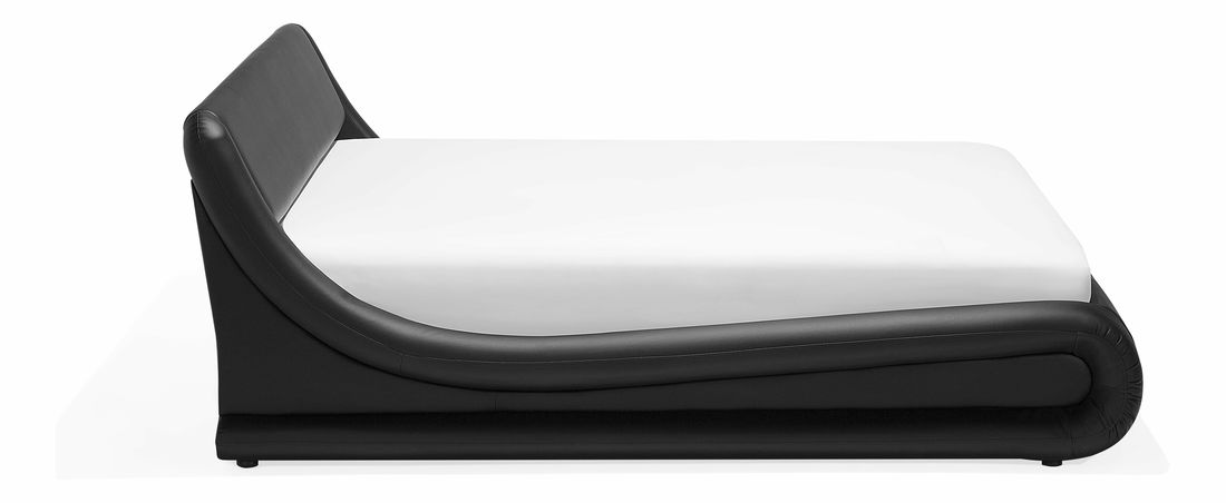 Pat matrimonial 160 cm AVENUE (cu spațiu de depozitare) (cu somieră) (negru)