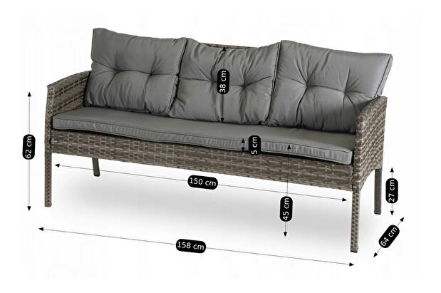 Záhradný set Adaptarlas (sivá) (pre 7 osôb)
