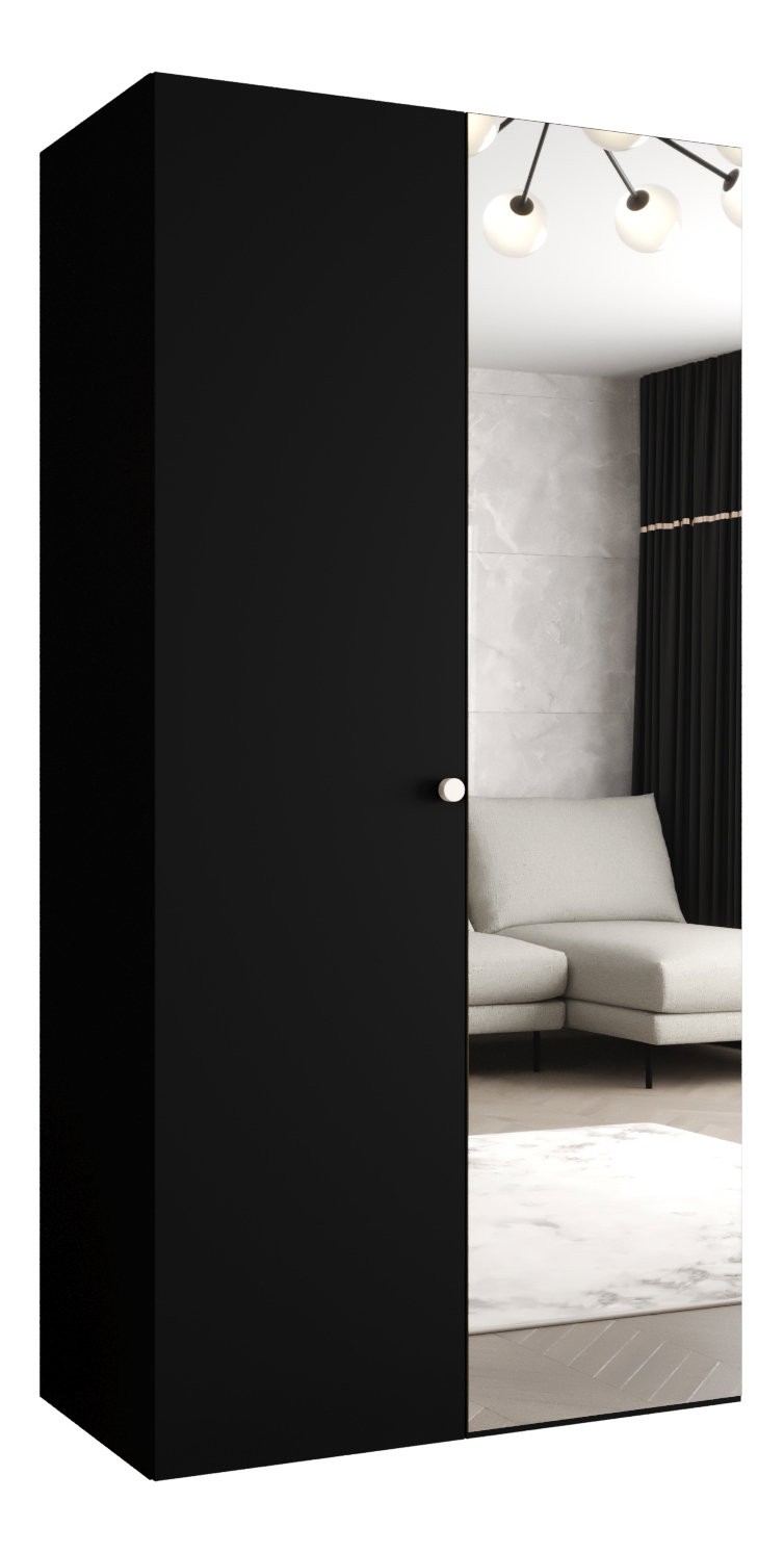 Dulap de haine 100 cm Parna 2 (Negru + Argintiu)