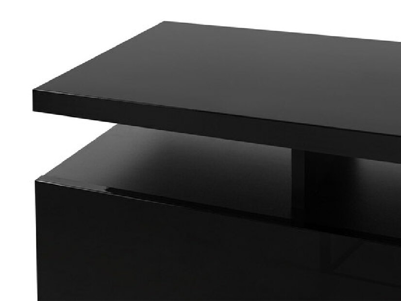 TV skrinka/stolík s krbom Aurora (Biela + Biely lesk)