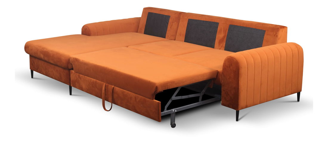 Rohová sedacia súprava Monique (hrdzavá) (L)