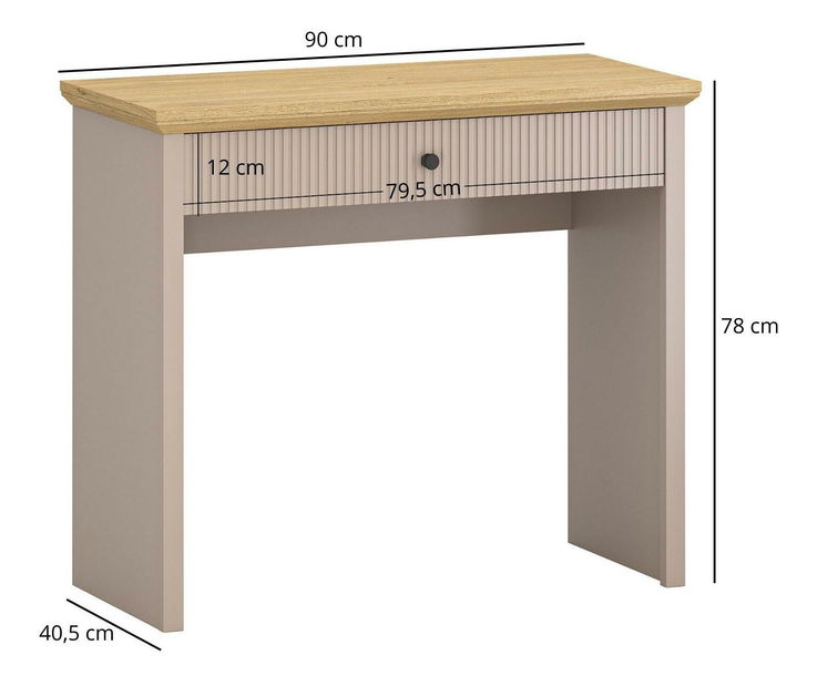 Toaletni stolić Indices (taupe + kameni hrast) 