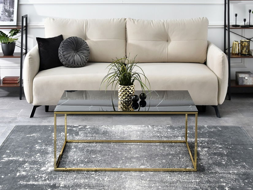 Dohányzóasztal Bella Xl (fekete + arany)